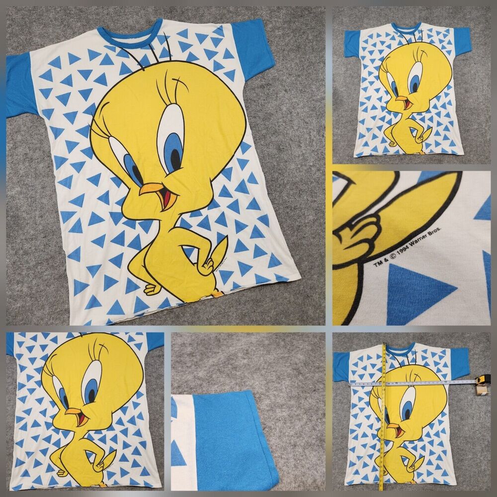 VTG 90s Tweety Bird Looney‎ Tunes Adult Mens XLT? LT? Tall AOP Graphic T Shirt